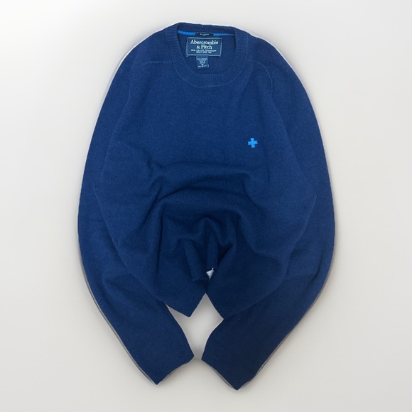 Abercrombie & Fitch Other - Vintage Abercrombie & Fitch Lambswool Sweater Mens 2XL Navy Blue Crewneck Logo